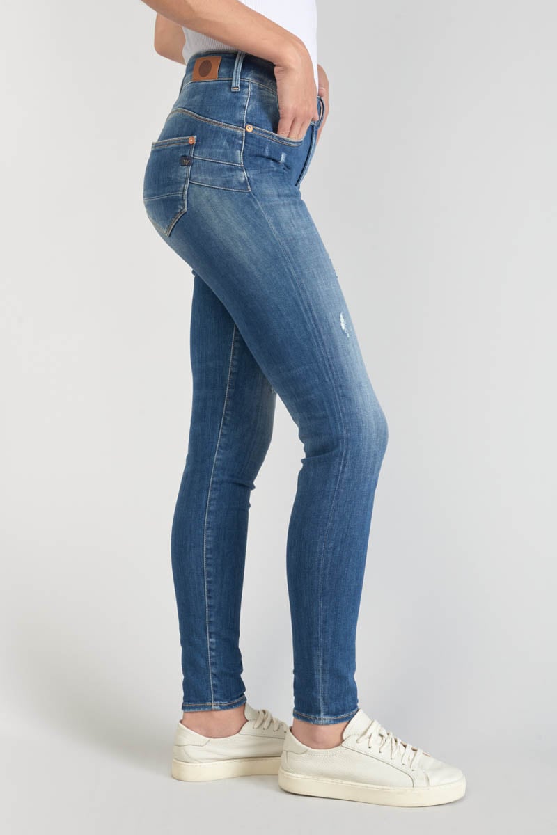 Jeans pulp slim Dina taille haute destroy bleu N°2