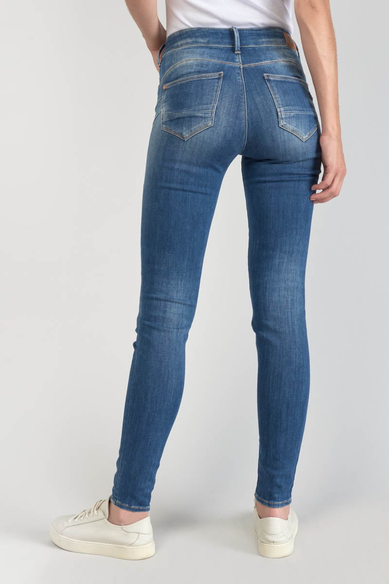 Jeans pulp slim Dina taille haute destroy bleu N°2