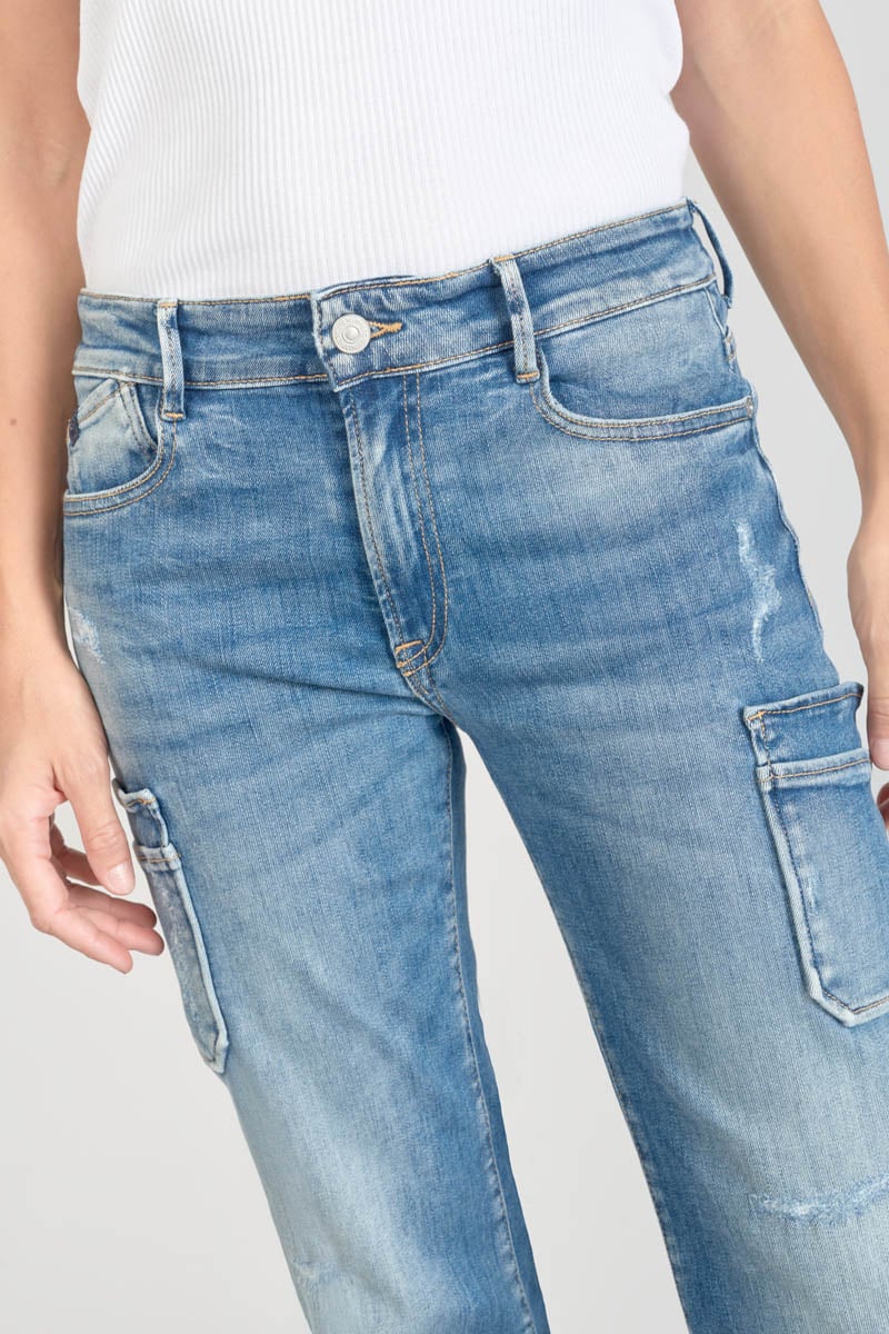 Jeans regular Precieux taille haute 7/8ème destroy bleu N°3