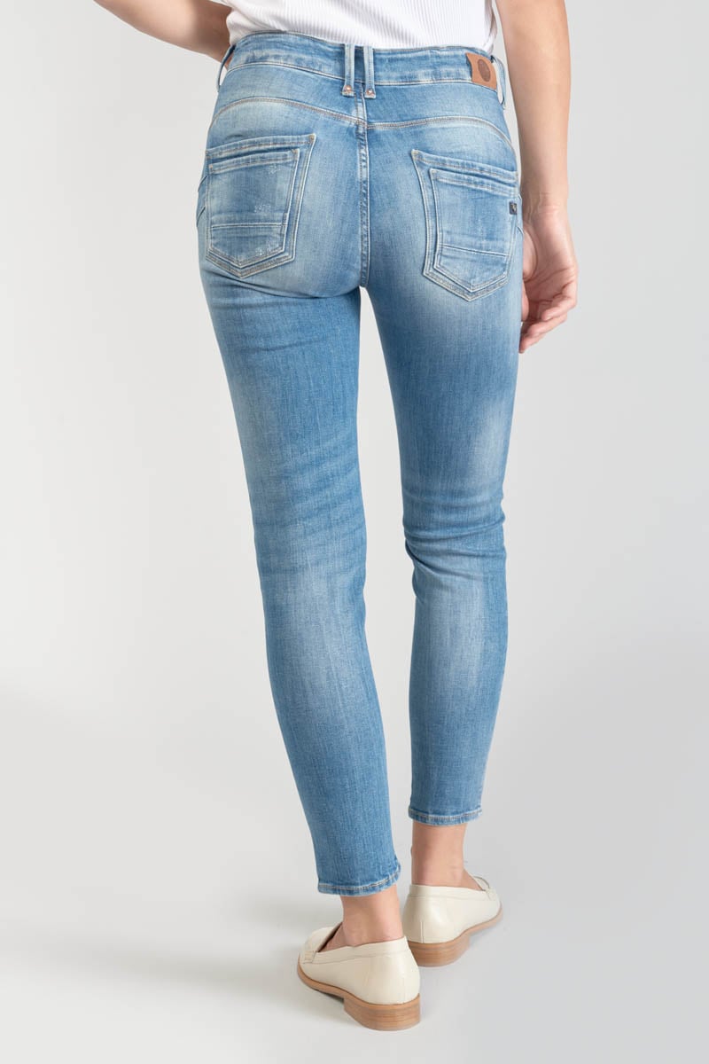 Jeans pulp slim Sabi taille haute 7/8ème destroy bleu N°3