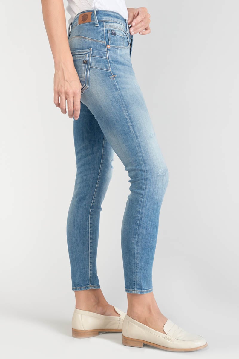 Jeans pulp slim Sabi taille haute 7/8ème destroy bleu N°3