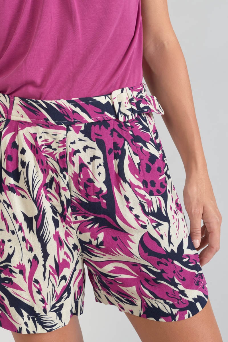 Short Armelle à motif jungle violine