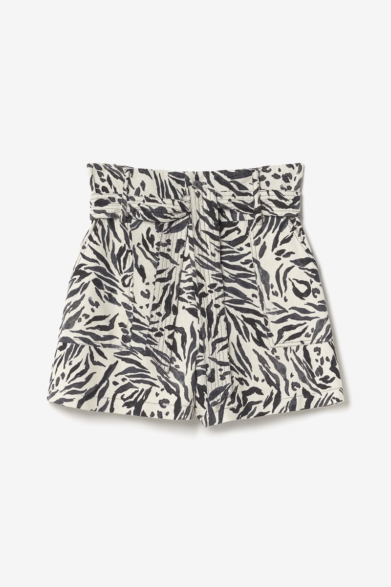 Short en lin mélangé Lest à motif animalier
