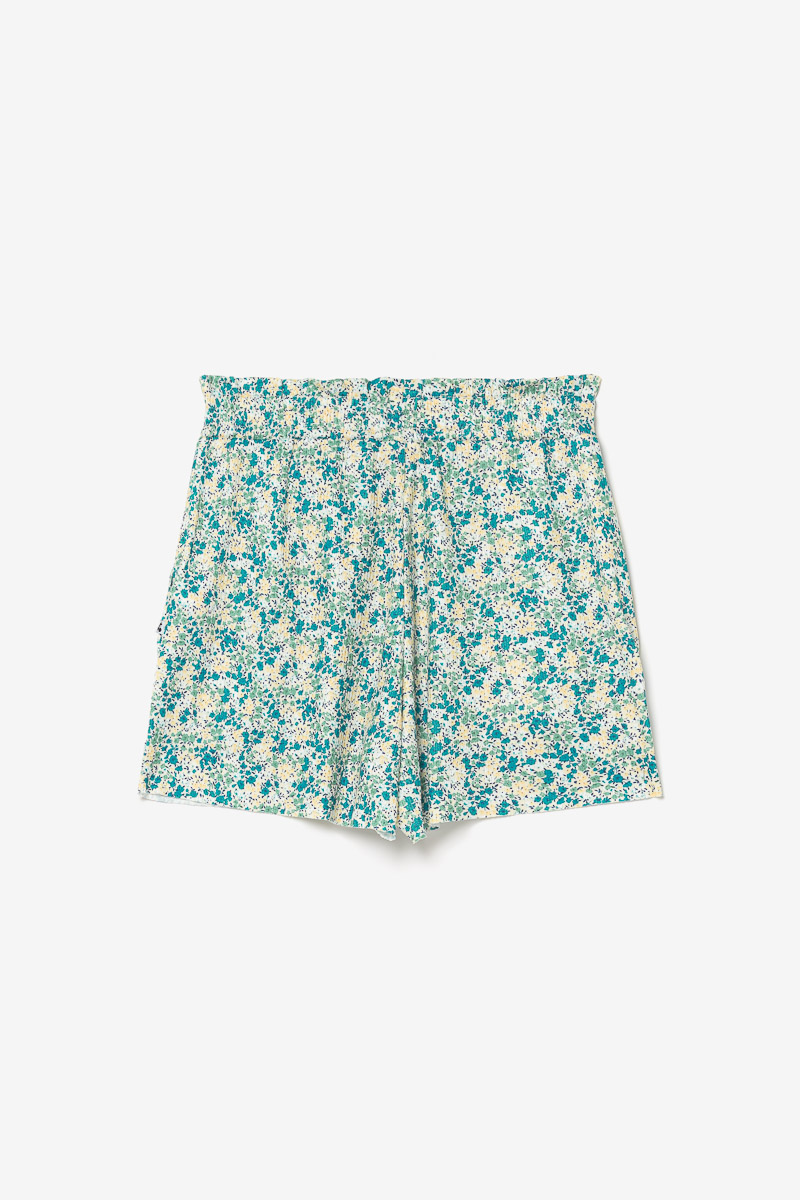 Short Oxagi à motif floral vert