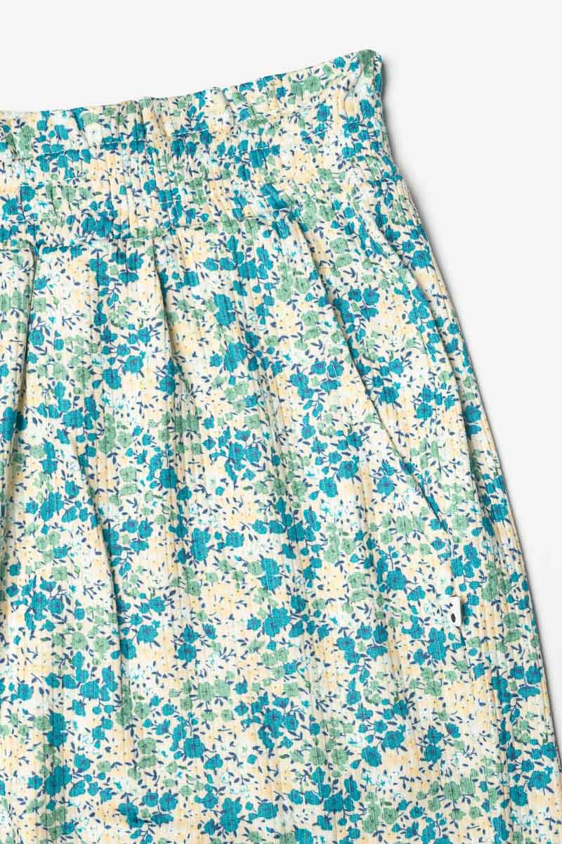Short Oxagi à motif floral vert