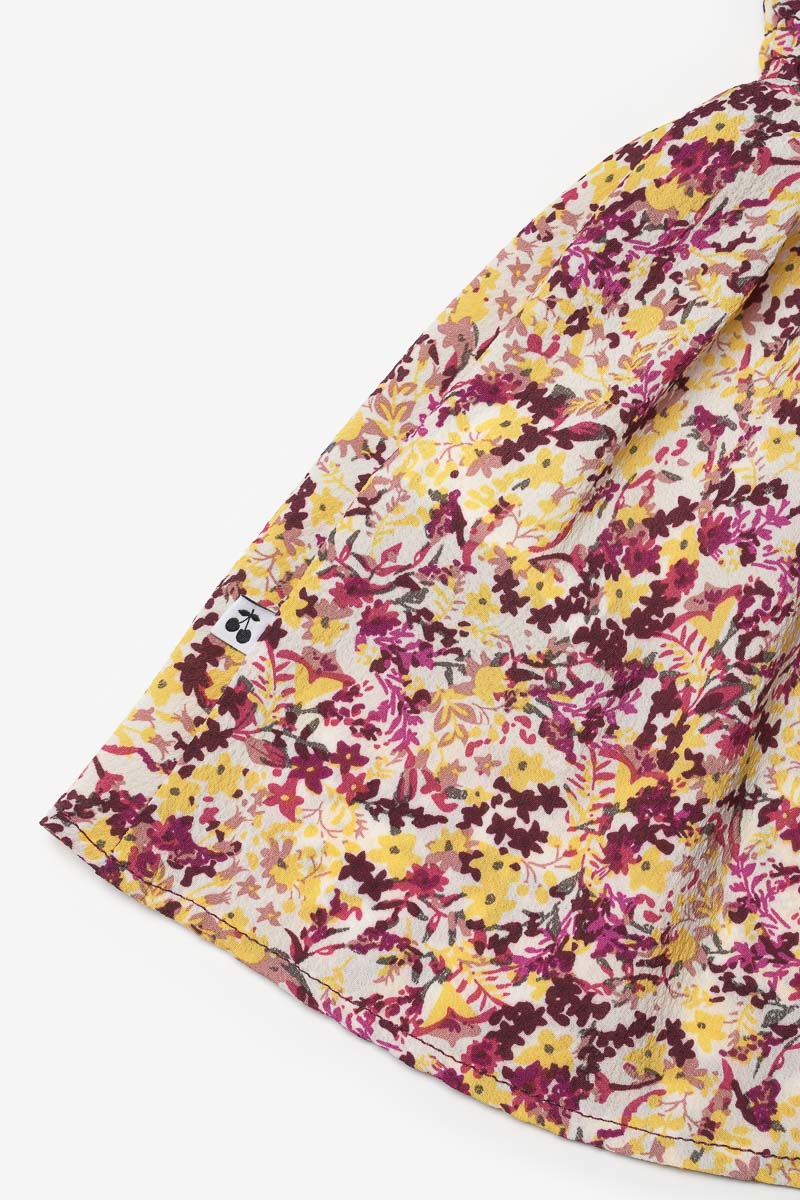 Short Xangi à motif floral rose et jaune