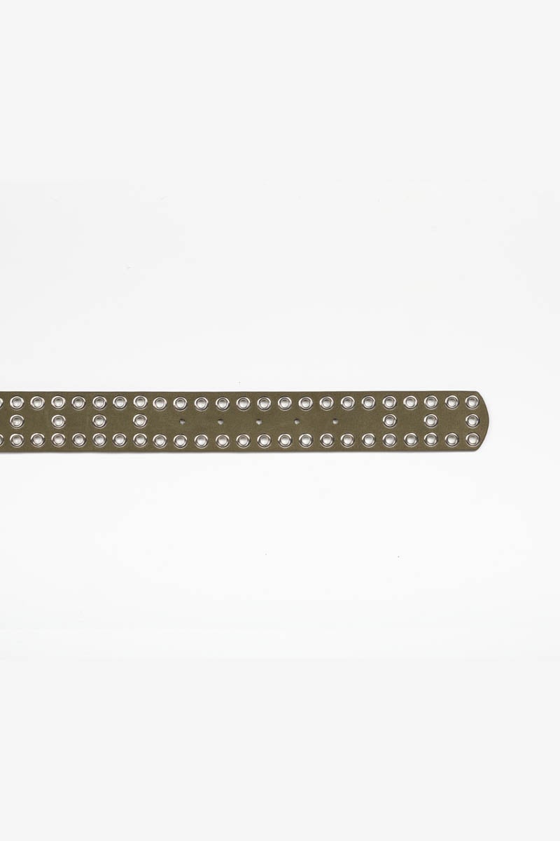 Ceinture Lucia en cuir velours kaki