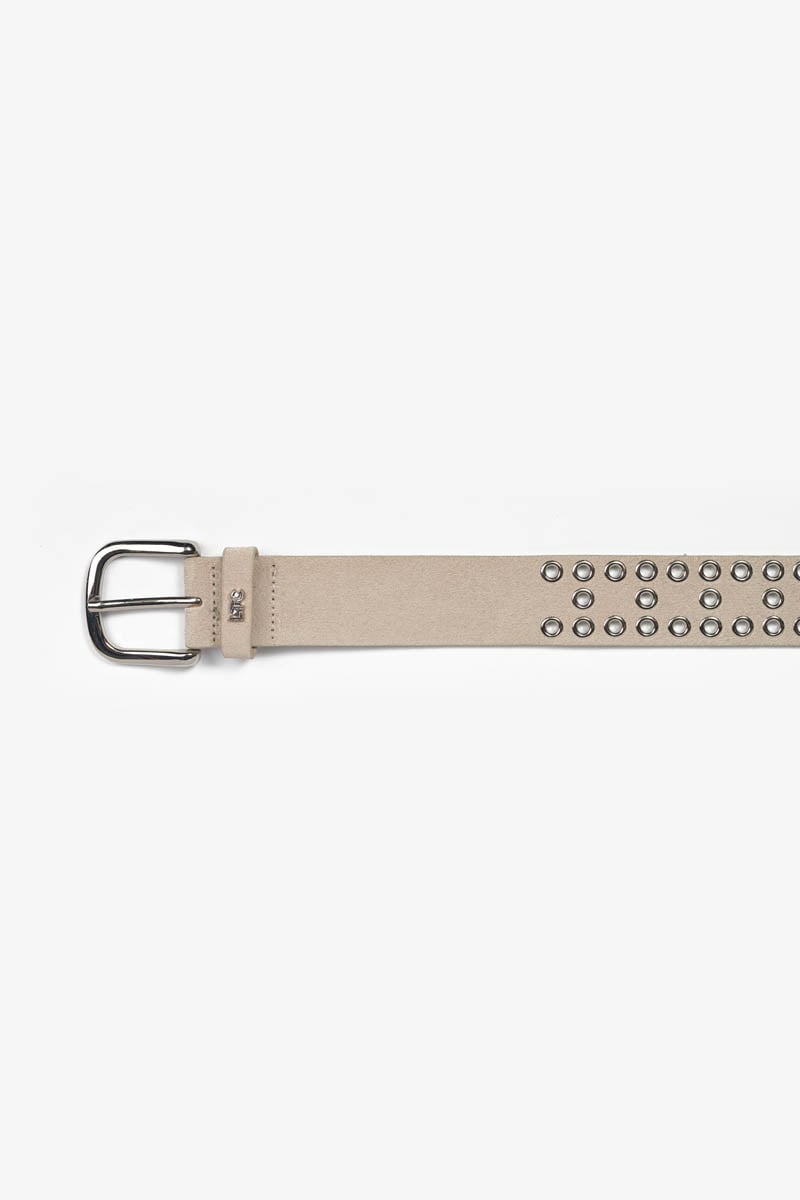 Ceinture Lucia en cuir velours crème