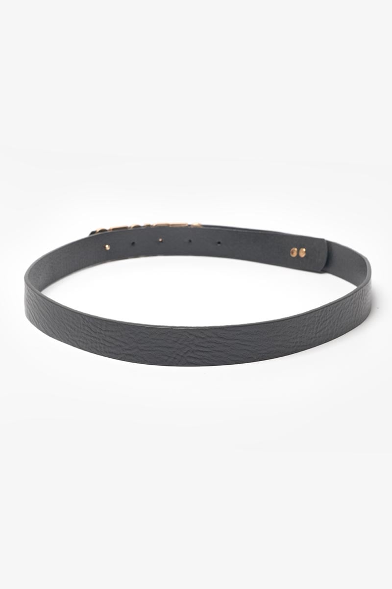Ceinture Tally en cuir noir