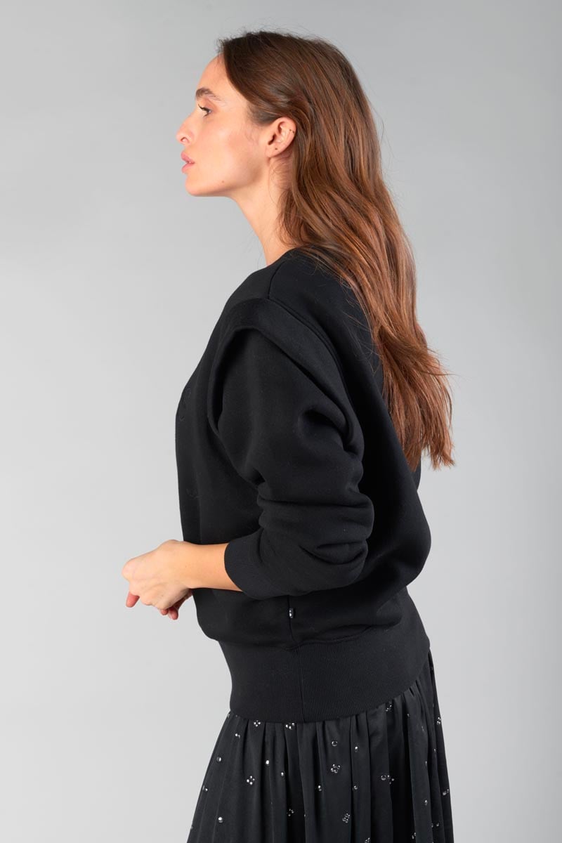 Sweat Claudia brodé noir