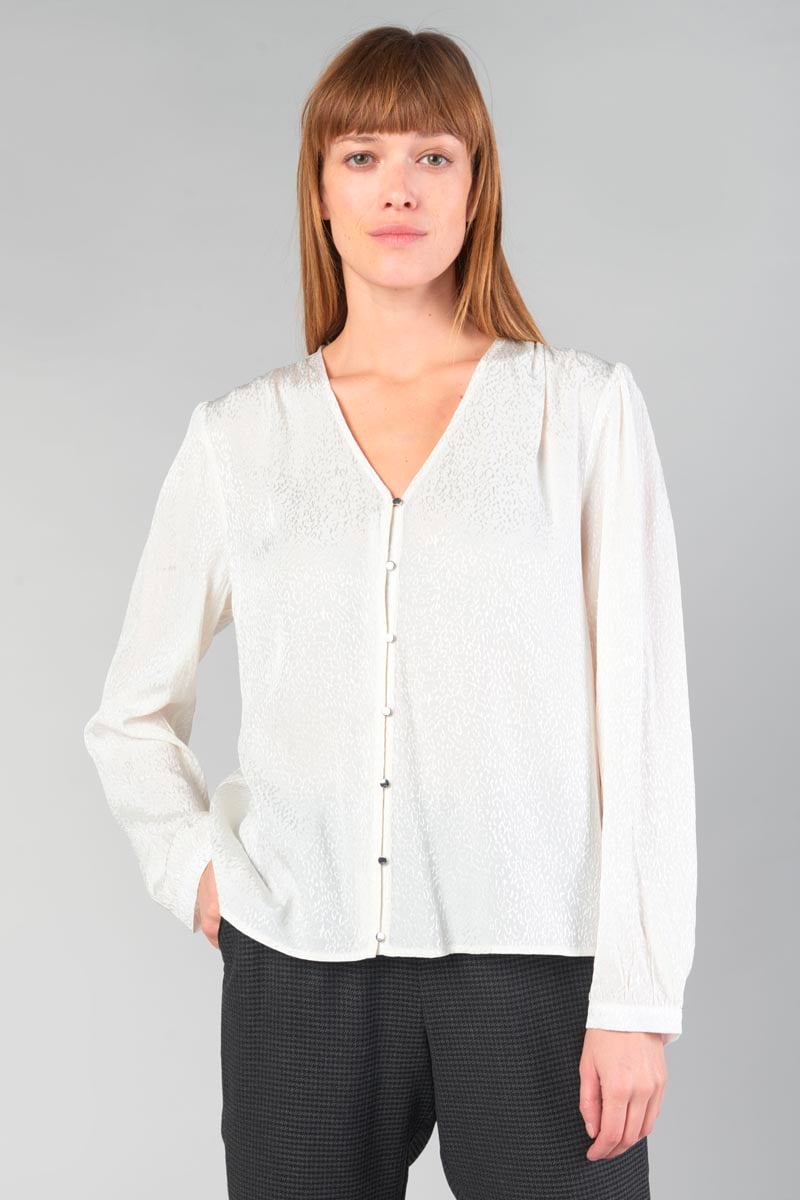 Blouse Frano en jacquard crème
