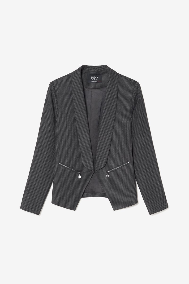Veste blazer Helmie gris à motif pied de poule