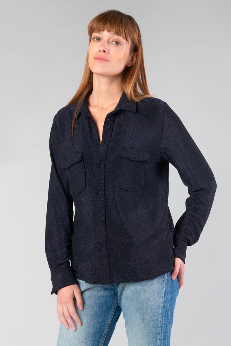 Chemise Kelya bleu nuit irisé