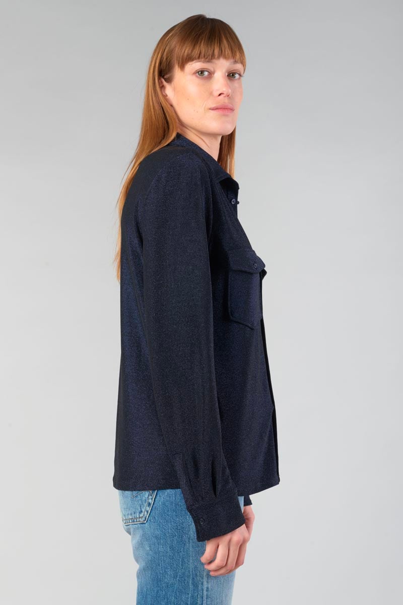Chemise Kelya bleu nuit irisé