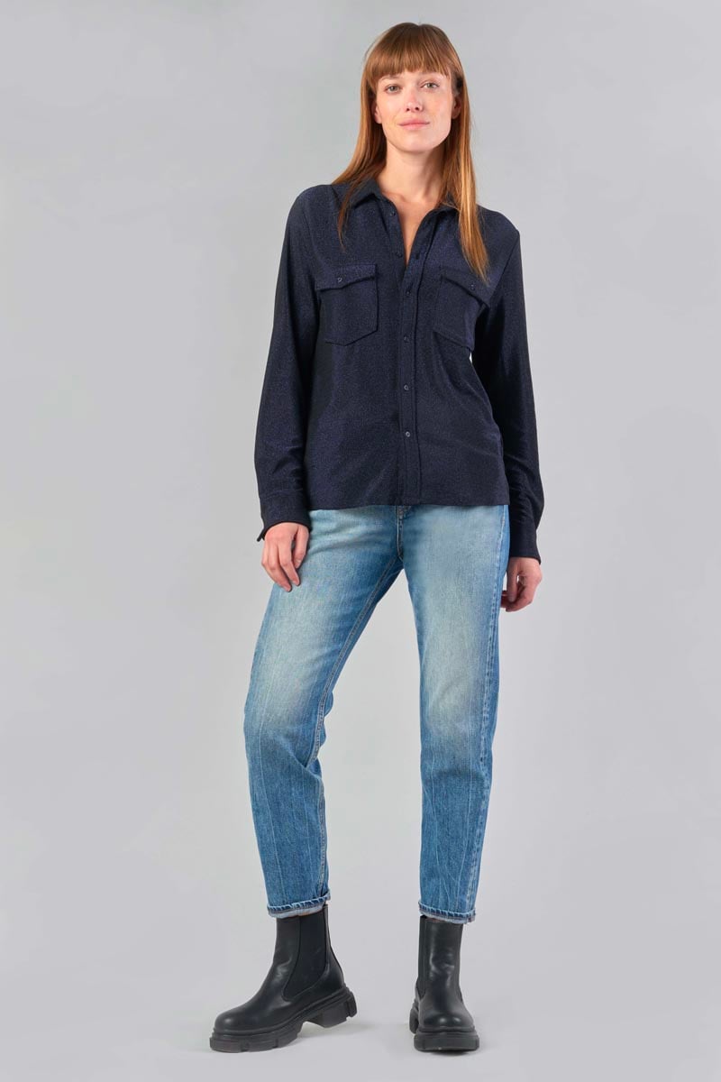 Chemise Kelya bleu nuit irisé
