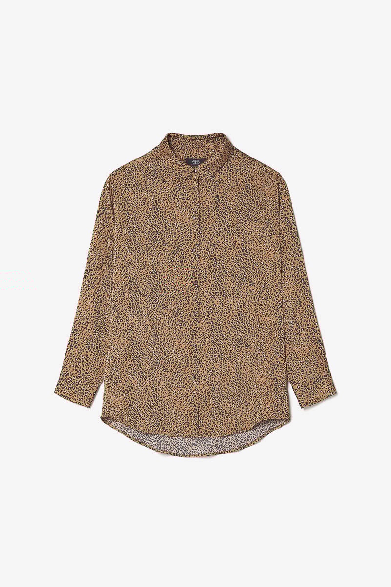 Chemise Liris à motif léopard marron latte