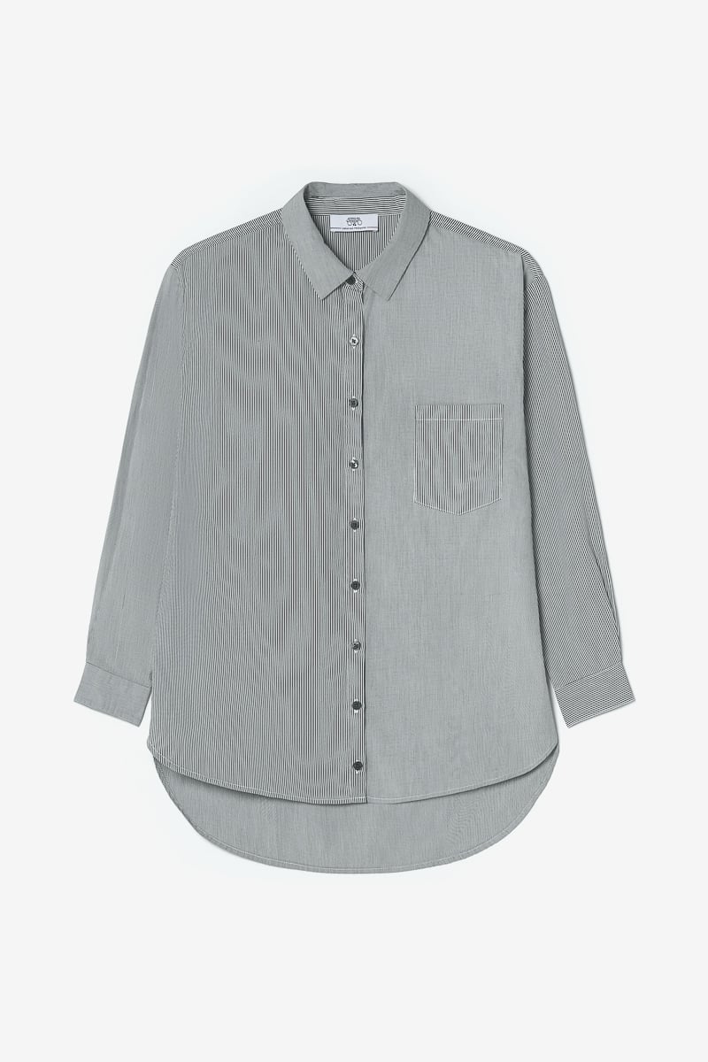 Chemise oversize Ginagi à rayures vertes