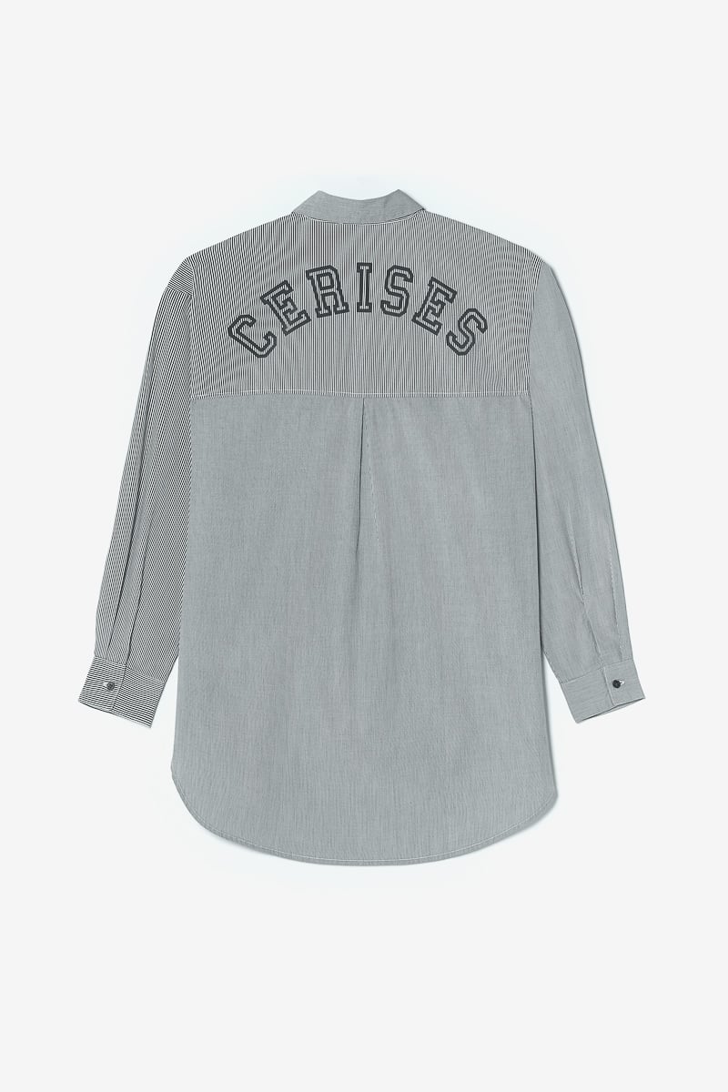 Chemise oversize Ginagi à rayures vertes