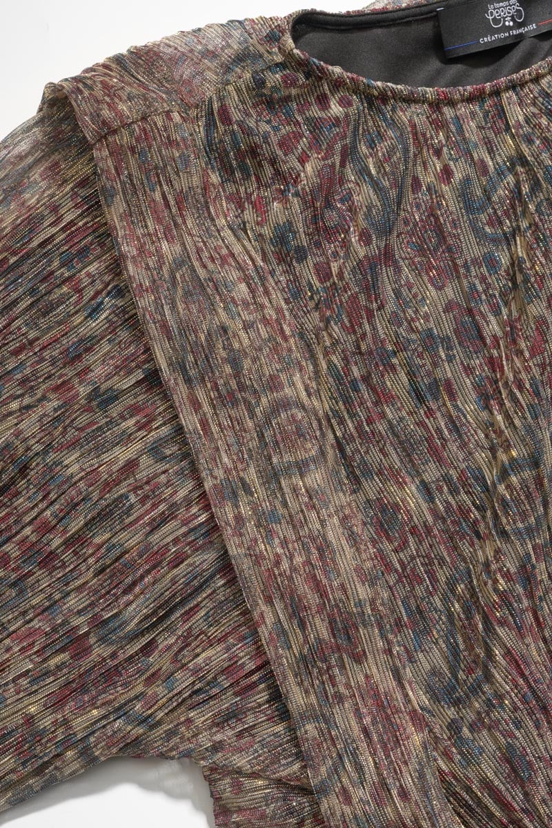 Blouse Kiannagi à motif cachemire irisée