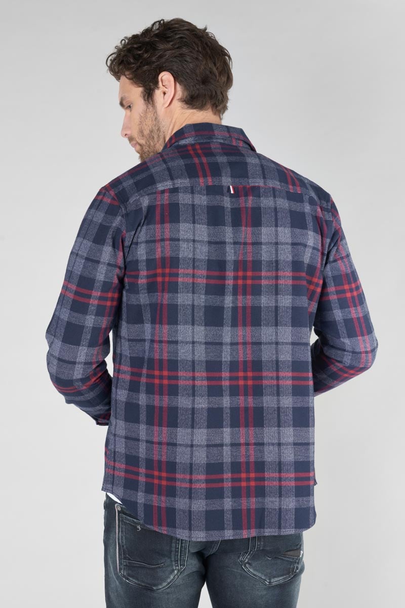 Chemise Baste à carreaux bleu marine