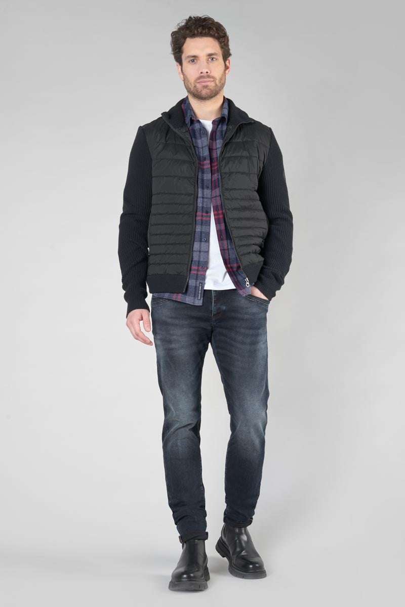 Chemise Baste à carreaux bleu marine