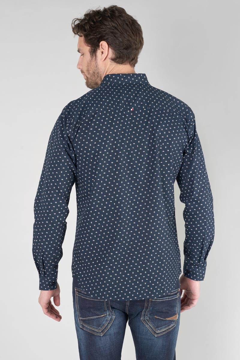 Chemise Gisor bleu marine à motif