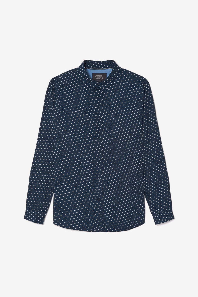 Chemise Gisor bleu marine à motif
