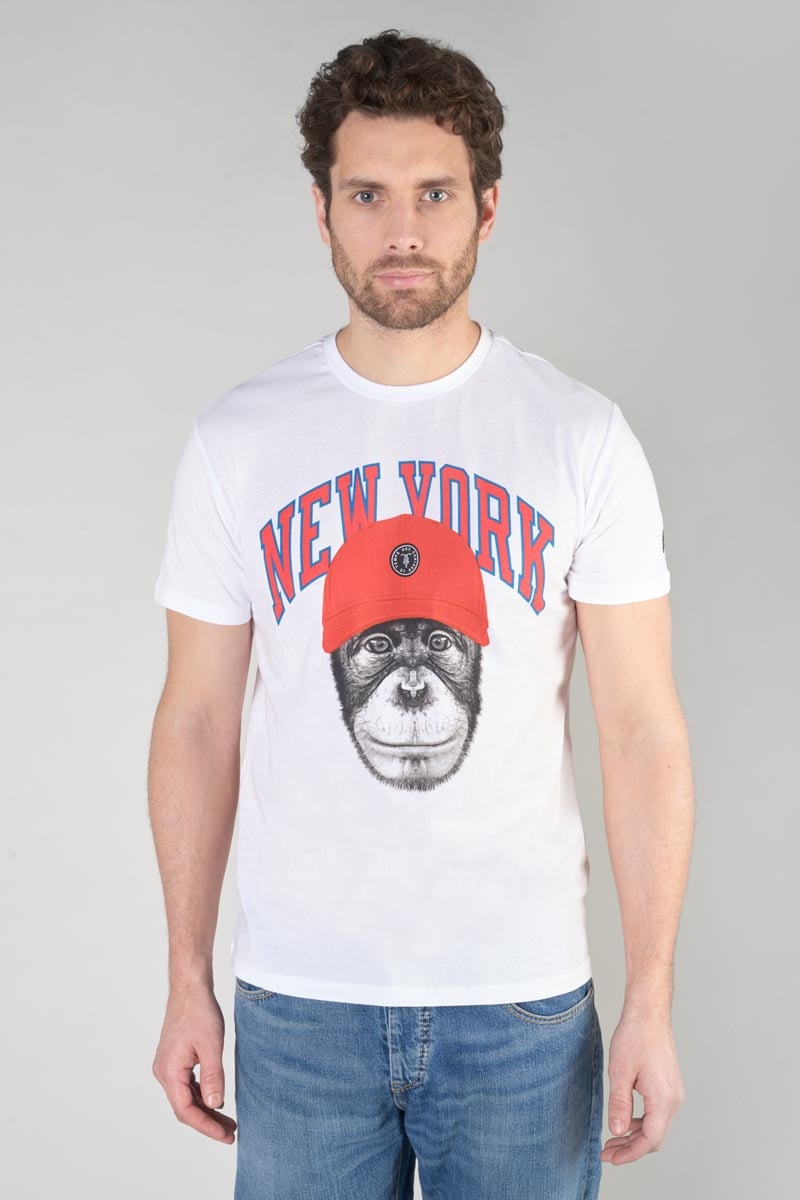 T-shirt Hira blanc imprimé