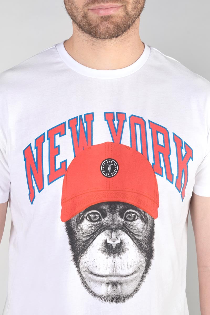 T-shirt Hira blanc imprimé