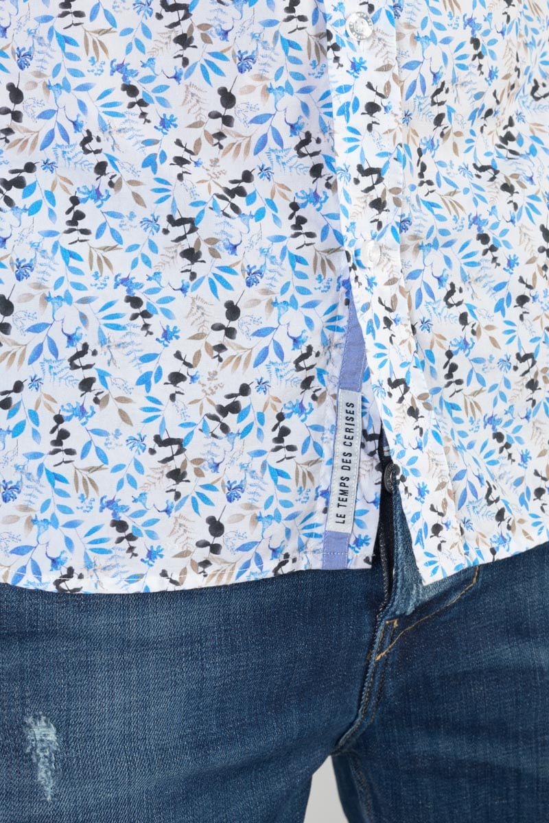Chemise Mariot blanche à motif feuilles
