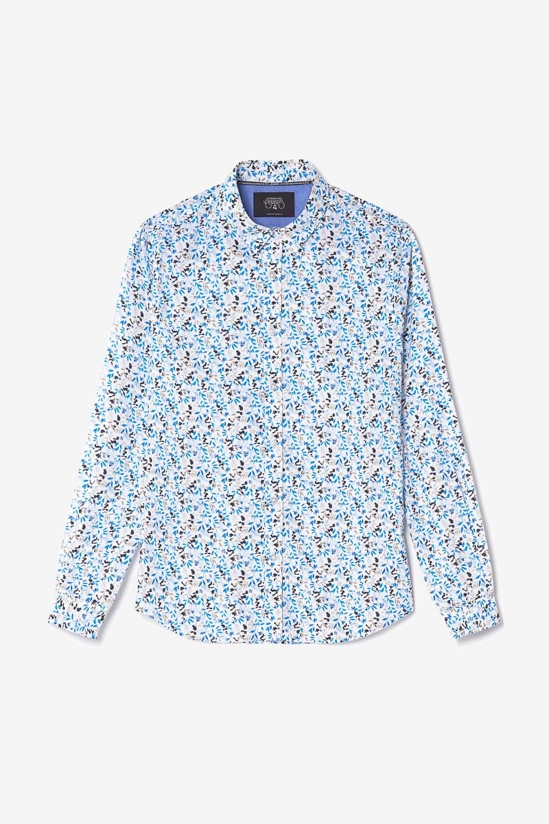 Chemise Mariot blanche à motif feuilles
