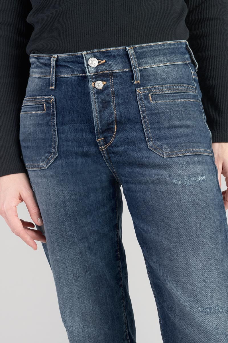 Jeans 400/18 mom Fafa taille haute 7/8ème destroy bleu N°3