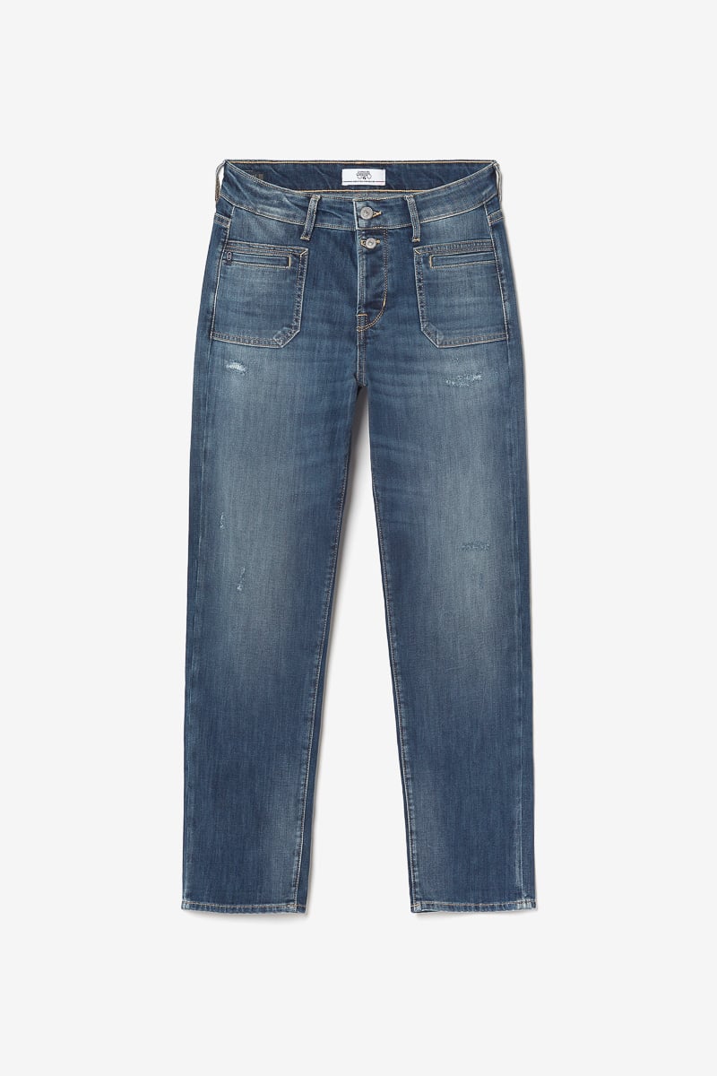 Jeans 400/18 mom Fafa taille haute 7/8ème destroy bleu N°3