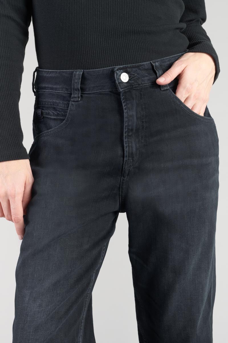 Jeans 400/60 girlfriend Basic taille haute bleu-noir N°1