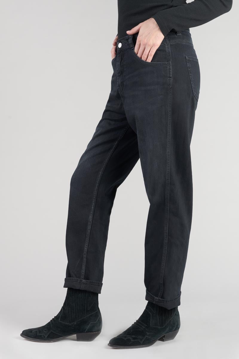 Jeans 400/60 girlfriend Basic taille haute bleu-noir N°1