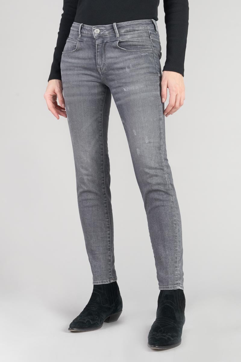 Jeans power skinny Eylau 7/8ème destroy gris N°2