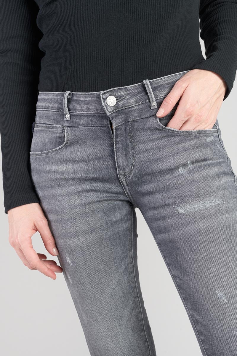 Jeans power skinny Eylau 7/8ème destroy gris N°2
