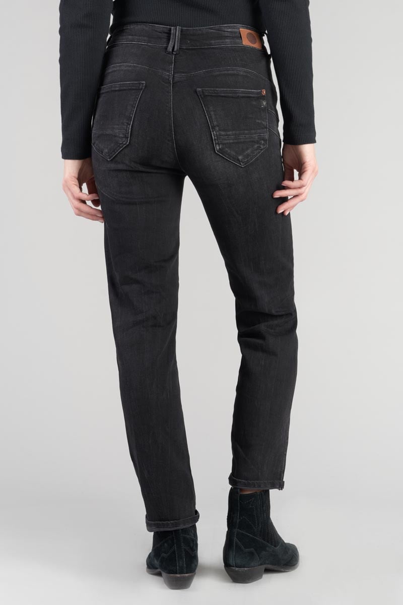 Jeans pulp regular Zep taille haute 7/8ème destroy noir N°1