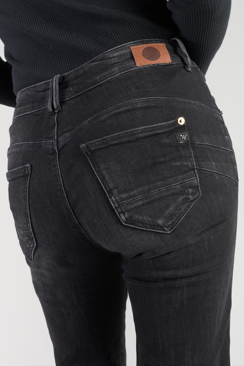 Jeans pulp regular Zep taille haute 7/8ème destroy noir N°1