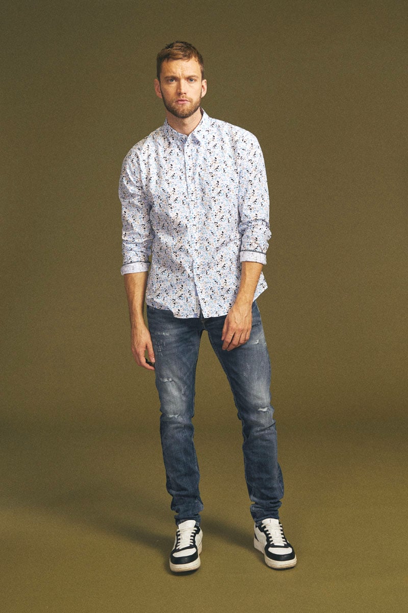 Jeans 700/11 adjusted Oberkampf destroy bleu N°3