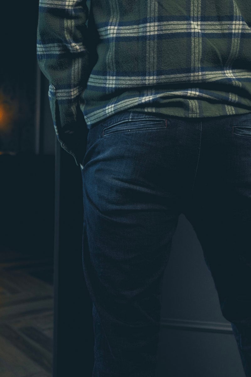 Pantalon chino Dejean en jeans bleu