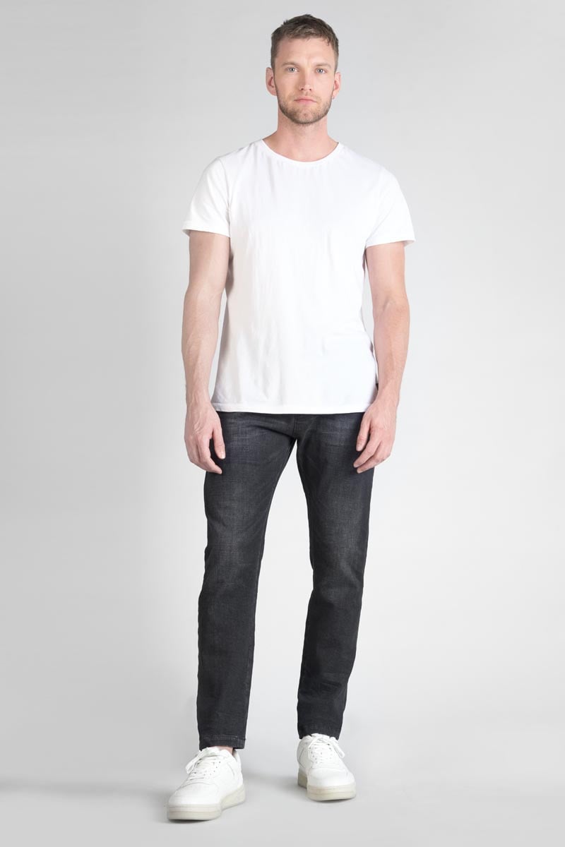 Pantalon chino Dejean en jeans noir délavé