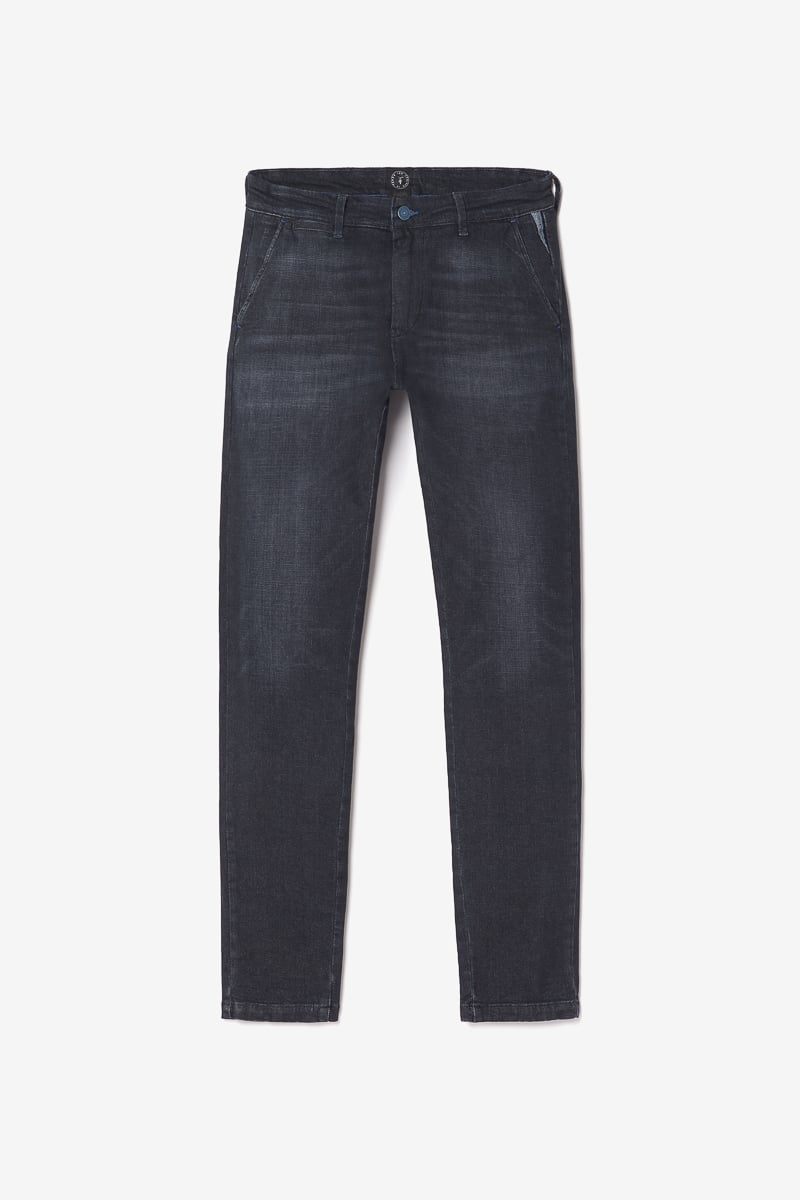 Pantalon chino Dejean en jeans noir délavé