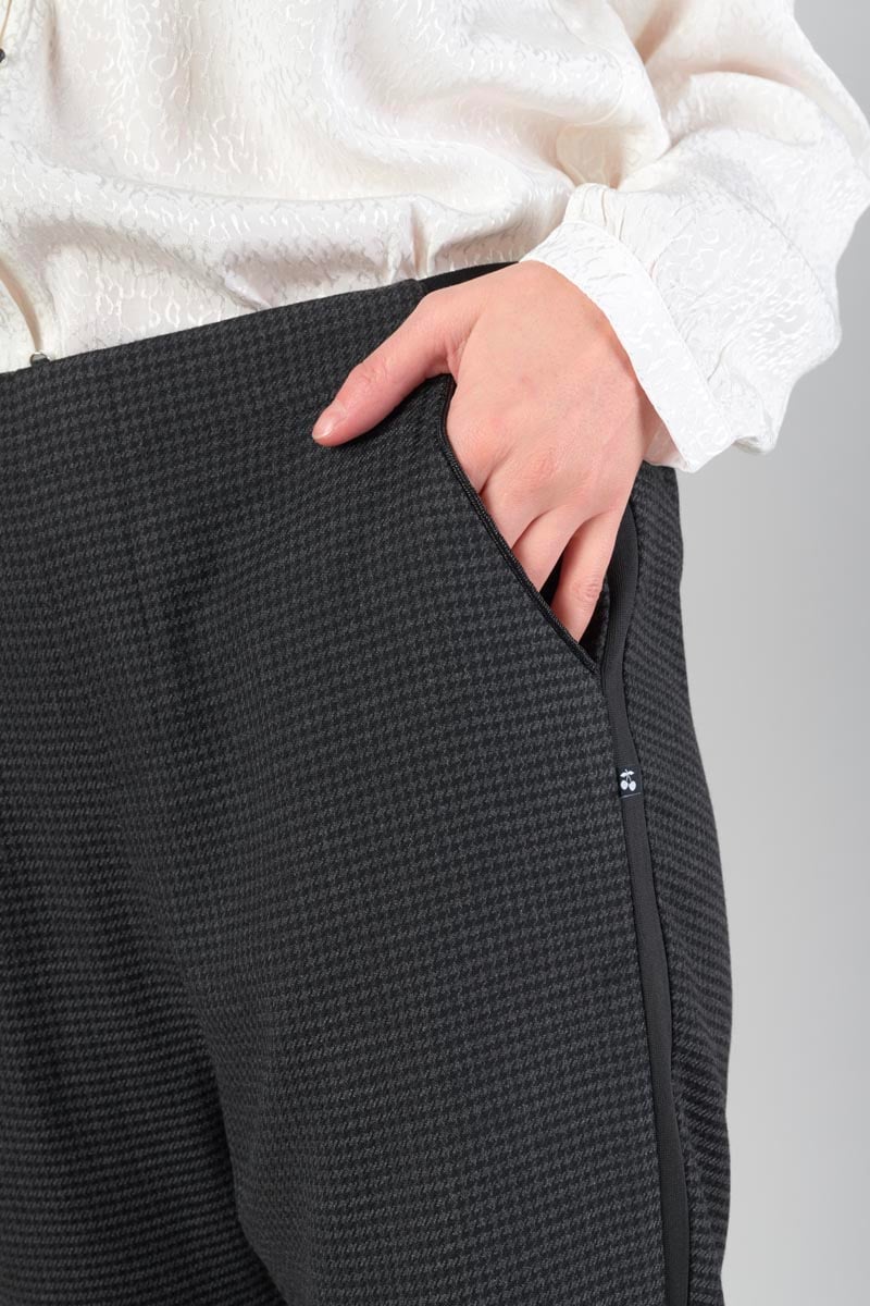 Pantalon Layken gris à motif pied de poule