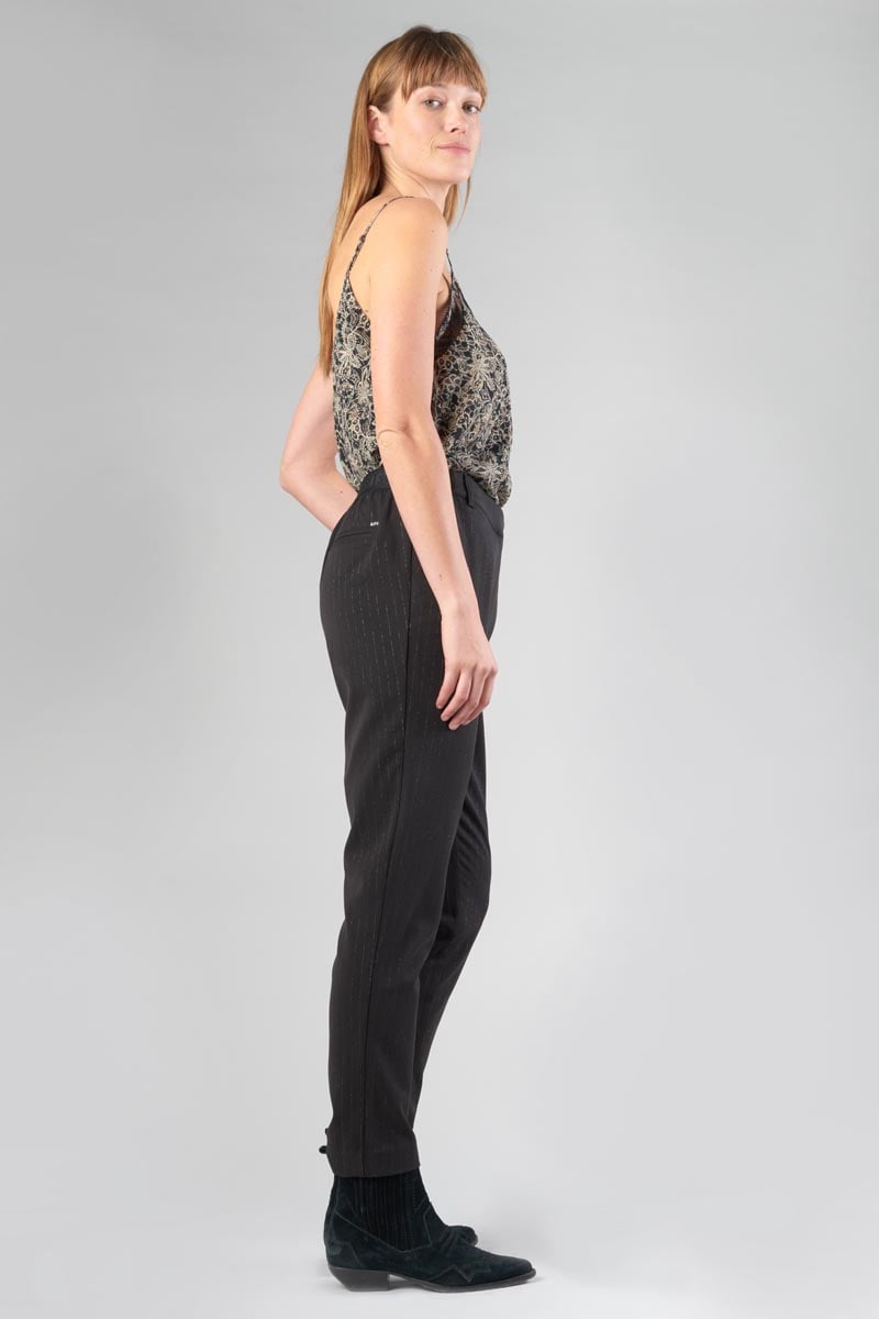 Pantalon Livia noir à fermeture asymétrique