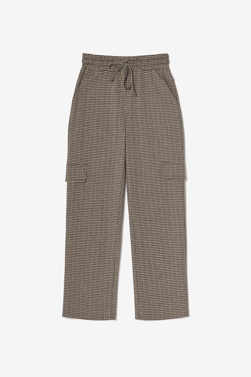 Pantalon cargo Ruzenagi à motif pied de poule