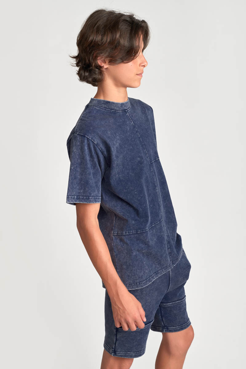 T-shirt Sarobo bleu délavé