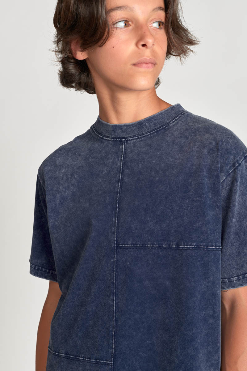 T-shirt Sarobo bleu délavé