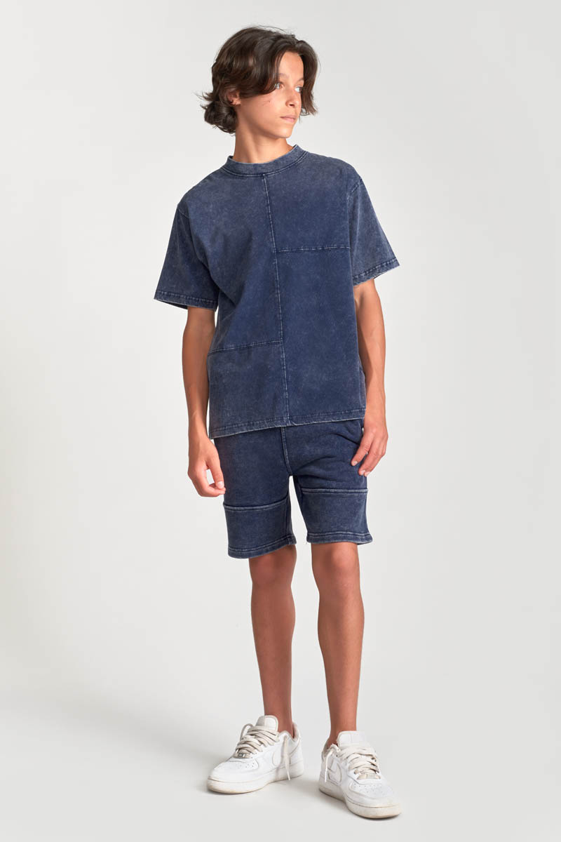 T-shirt Sarobo bleu délavé