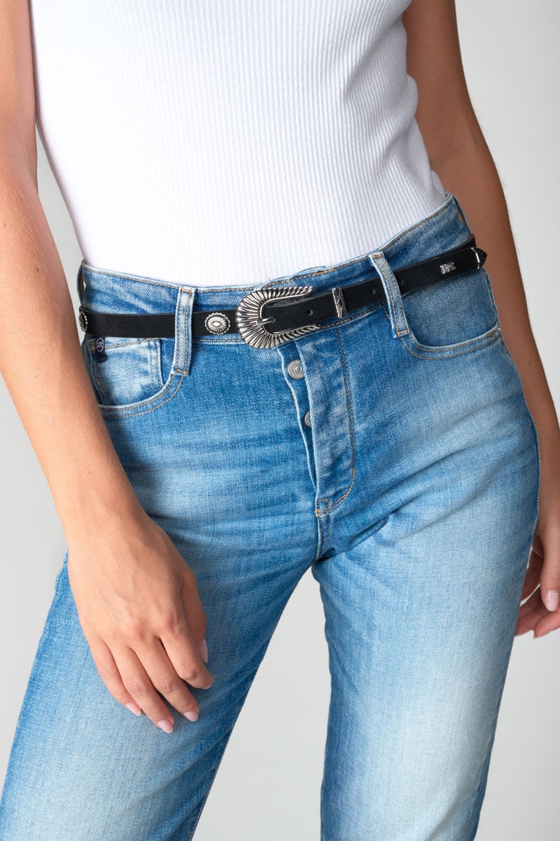 Ceinture Muscari en cuir noir